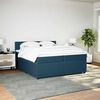 vidaXL Pat box spring cu saltea, albastru, 200x200 cm, catifea