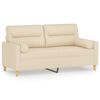 vidaXL Canapea cu 2 locuri cu pernuțe, crem, 140 cm, textil