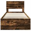 vidaXL Cadru de pat Stejar fumuriu 90 x 200 cm Lemn compozit