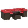 vidaXL Set canapele de grădină cu perne, 8 piese, maro, poliratan