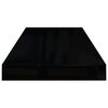 vidaXL Raft de perete suspendat negru extralucios, 60x23,5x3,8 cm, MDF