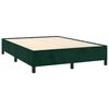 vidaXL Pat box spring cu saltea, verde &icirc;nchis, 140x200 cm, catifea