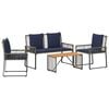 vidaXL Set de Mobilier pentru Exterior 9 pcs Gri și albastru marin