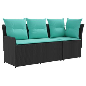 vidaXL Canapea cu braț &icirc;n grădină cu canapea colțară 2 Bucată Ratan PE