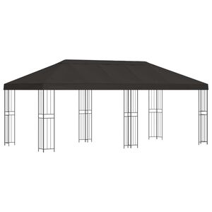 vidaXL Pavilion cu panouri laterale 6 x 3 m Antracit Poliester și oțel