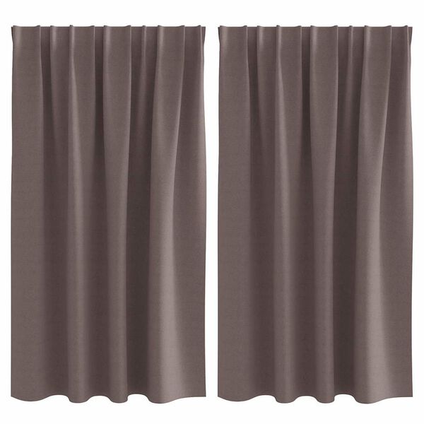 vidaXL Perdele Opaque cu Inel 2 pcs Maro &icirc;nchis 140 x 140 cm Poliester