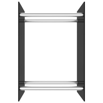 vidaXL Rastel lemne de foc, negru, 40 x 35 x 60 cm, sticlă