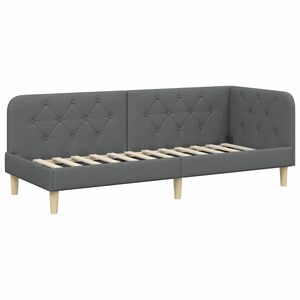 vidaXL Cadru de pat colțar Gri &icirc;nchis 80 x 200 cm țesătură