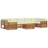 vidaXL Set de canapele de exterior cu pernă 8 pcs Natural și Crem