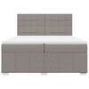 vidaXL Pat box spring cu saltea, gri taupe, 200x200 cm, textil