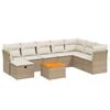 vidaXL Set canapele de grădină, 9 piese, cu perne, bej, poliratan