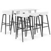 vidaXL Set mobilier de bar, 7 piese, alb