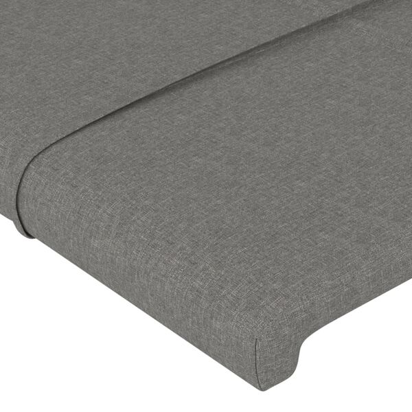 vidaXL Tăblii de pat, 2 buc, gri &icirc;nchis, 90x5x78/88 cm, textil
