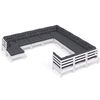 vidaXL Set mobilier de grădină cu perne, 12 piese, alb, lemn de pin
