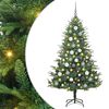 vidaXL Brad de Crăciun artificial pre-iluminat cu set de bile Verde