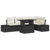 vidaXL Set de canapele pentru grădină cu pernă 6 pcs Negru Rattan poli