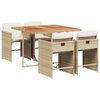 vidaXL Set mobilier de grădină cu perne, 5 piese, bej, poliratan