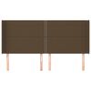 vidaXL Tăblie de pat cu aripioare maro &icirc;nchis 163x16x118/128 cm textil
