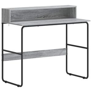 vidaXL Birou cu spațiu de depozitare Sonoma gri 100 x 50 x 91 cm