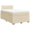 vidaXL Pat box spring cu saltea, crem, 120x200 cm, textil