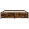 vidaXL Cadru de pat, stejar fumuriu 180x200 cm lemn prelucrat și metal