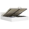 vidaXL Cadru pat hidraulic, depozitare, alb, 160 x 200 cm, piele eco