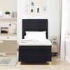 vidaXL Pat cu arcuri cu saltea cu headboard Negru 80 x 200 cm țesătură