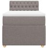vidaXL Pat box spring cu saltea, gri taupe, 90x190 cm, textil