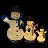 vidaXL Decorațiune familie oameni zăpadă LED de Crăciun, țesătură lux