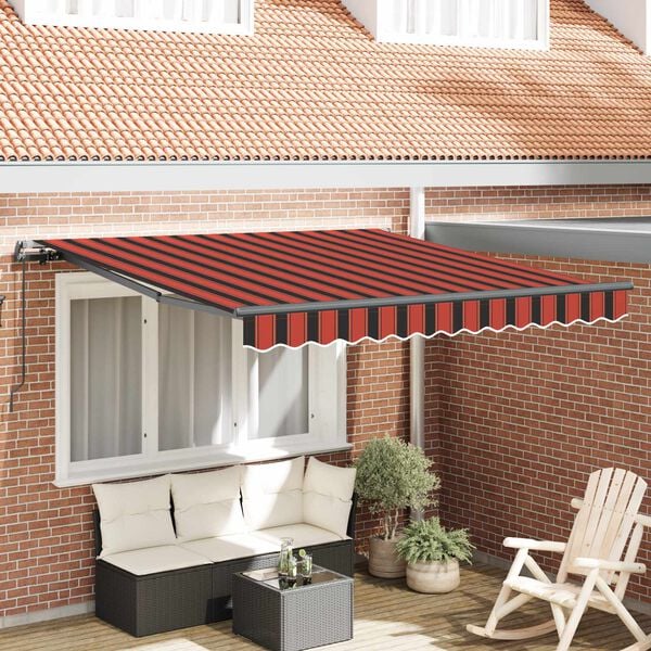 vidaXL Cortina Retractabilă Manual portocaliu și maro 300 x 250 cm