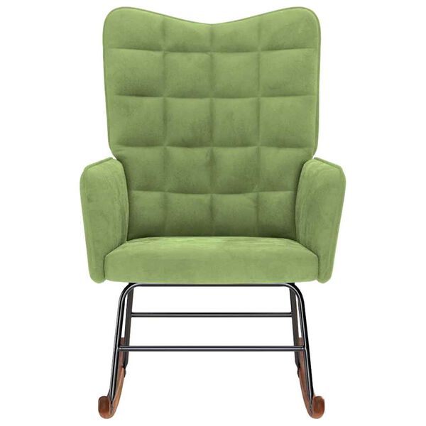 vidaXL Scaun balansoar, verde deschis, catifea