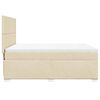 vidaXL Pat box spring cu saltea, crem, 140x200 cm, textil
