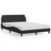 vidaXL Cadru de pat Dover negru 135x190 cm piele ecologică