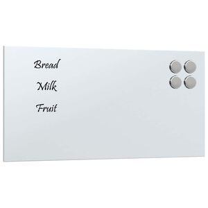 vidaXL Tablă magnetică de perete, alb, 40x20 cm, sticlă securizată