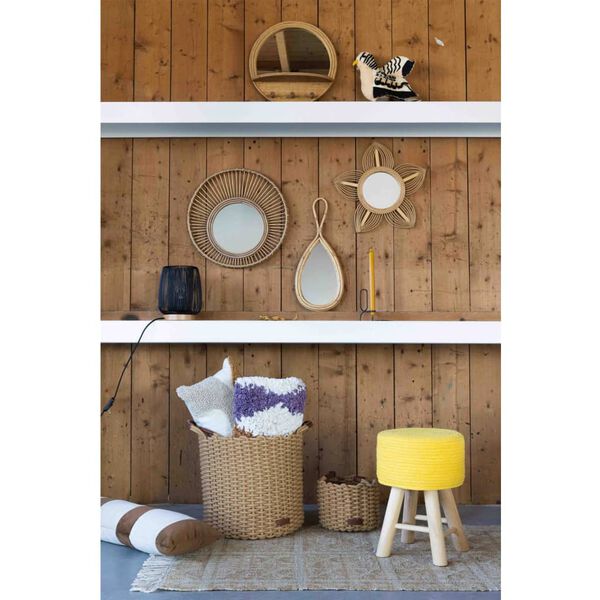 KidsDepot Scaun &bdquo;Iggy&rdquo;, 29 cm, galben, bumbac și lemn