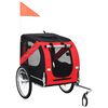 vidaXL Remorcă de bicicletă pentru animale de companie, roșu & negru