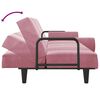 vidaXL Canapea extensibilă cu cotiere, roz, catifea