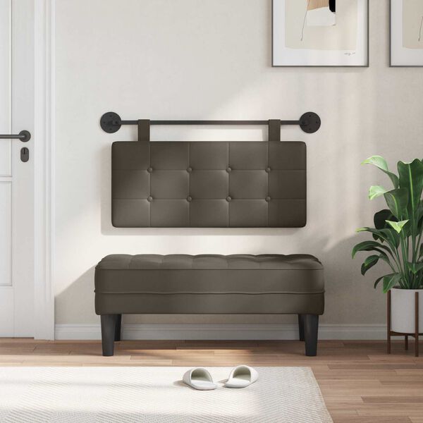 vidaXL Cap de pat suspendat Gri 100 x 55 x 5 cm Piele artificială