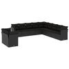 vidaXL Set canapele de grădină cu perne, 11 piese, negru, poliratan