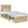vidaXL Cadru de pat Simplu Stejar Sonoma 75 x 190 cm Lemn de pin masiv