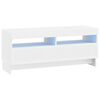 vidaXL Cabinet TV cu LED Alb Lemn prelucrat