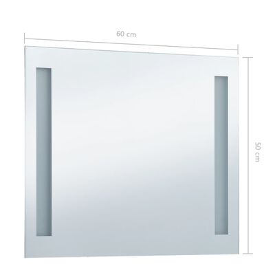 vidaXL Oglindă cu LED de perete pentru baie, 60 x 50 cm