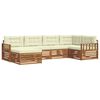 vidaXL Set de canapele de exterior cu pernă 6 pcs Natural și Crem