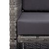 vidaXL Set mobilier de exterior cu perne, 17 piese, gri, poliratan