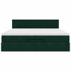 vidaXL Cadru de pat otoman cu saltele Verde &icirc;nchis 200x200cm catifea