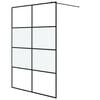 vidaXL Perete cabină duș walk-in negru 140x195 cm sticlă ESG semi-mată