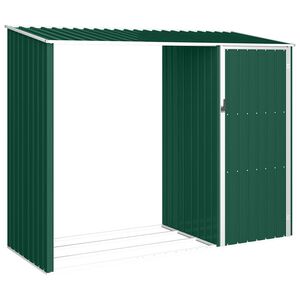 vidaXL Șopron grădină lemne de foc, verde, 245x98x159 cm oțel zincat