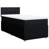 vidaXL Pat box spring cu saltea, negru, 100x200 cm, textil