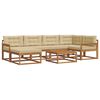 vidaXL Set de canapele de exterior cu pernă 7 pcs Natural și Bej