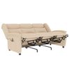vidaXL Fotoliu de masaj rabatabil cu 3 locuri, crem, textil